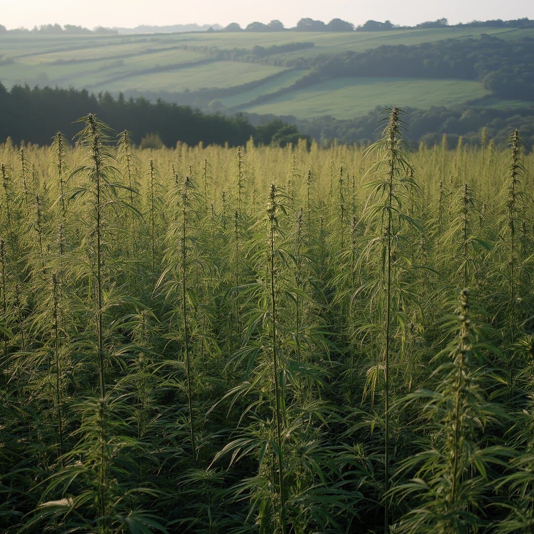 Hemp field in Wales, background for Get Involved