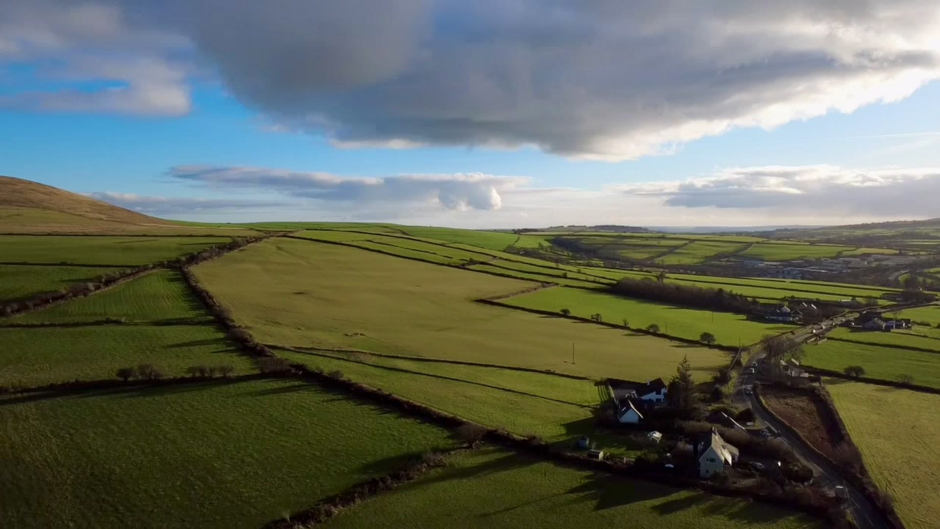 Aerial view of Pembrokeshire farmland